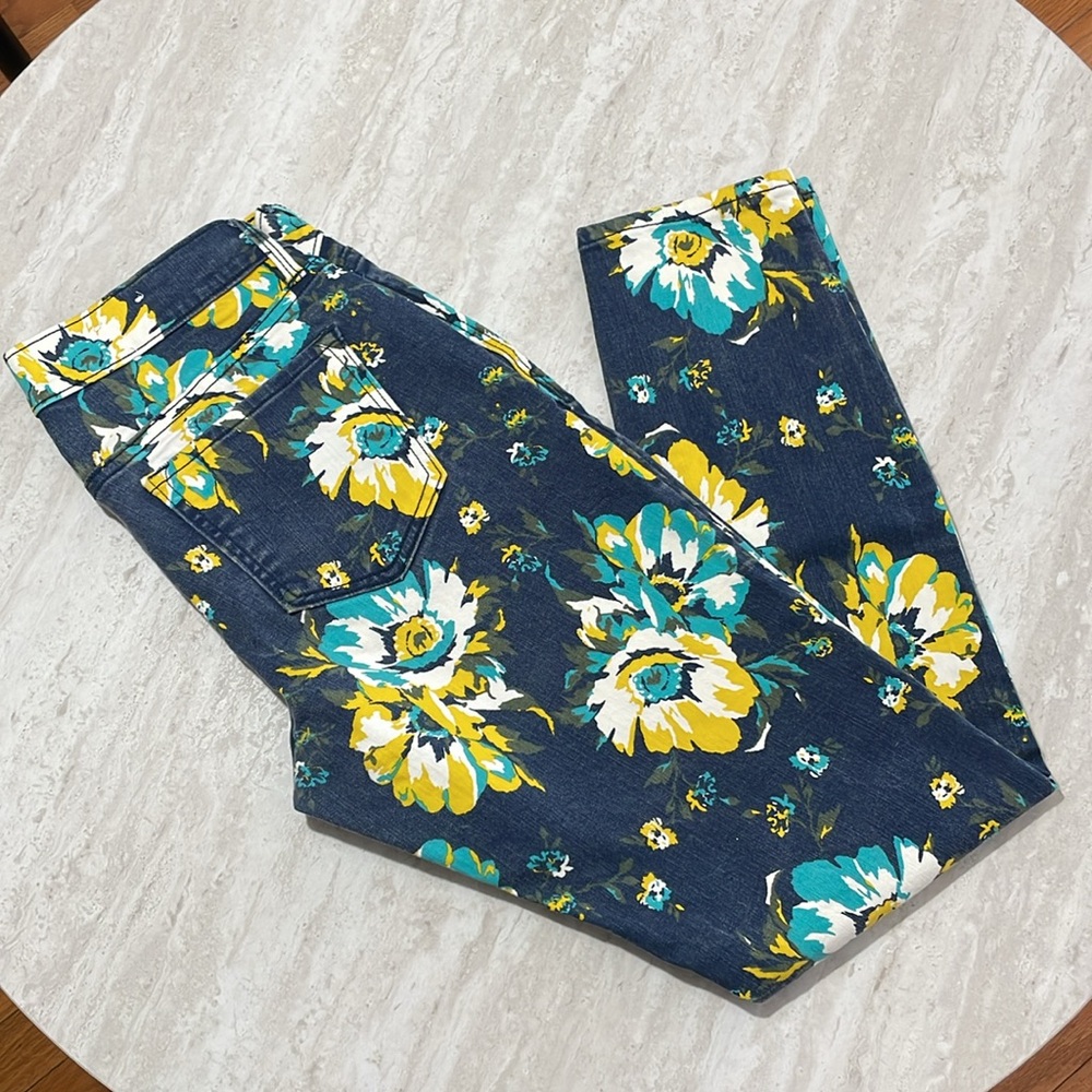 Old Navy The Rock Star Flowers Jeans *8 *Mint